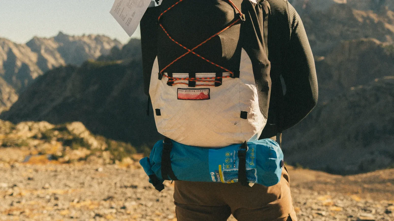 Backpacker with a light pack hiking the Teton Crest Trail in Wyoming