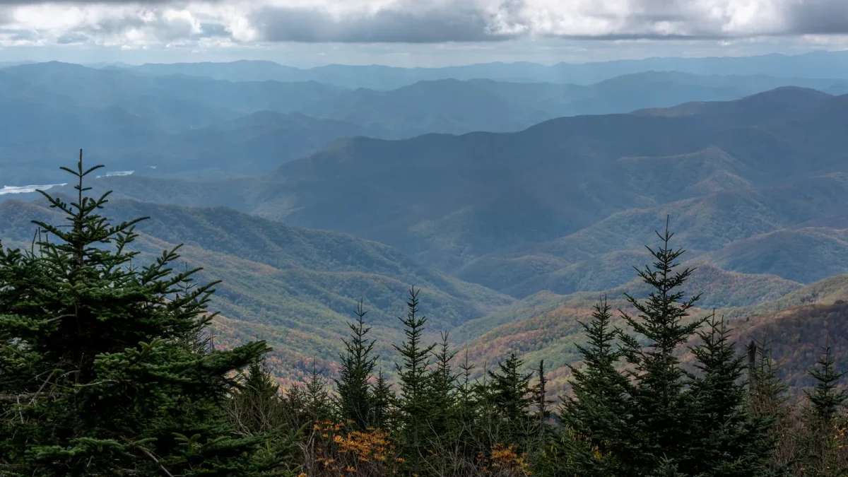 Autumn color across the Appalachian Mountains in north Georgia
